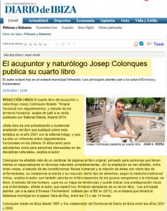 Cuarto libro Josep Colonques (Diario de Ibiza) Recorte 3