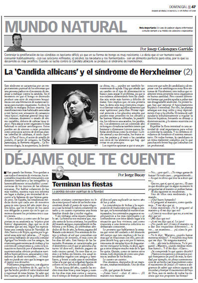 Artículo del Diario de Ibiza sobre La Candidiasis