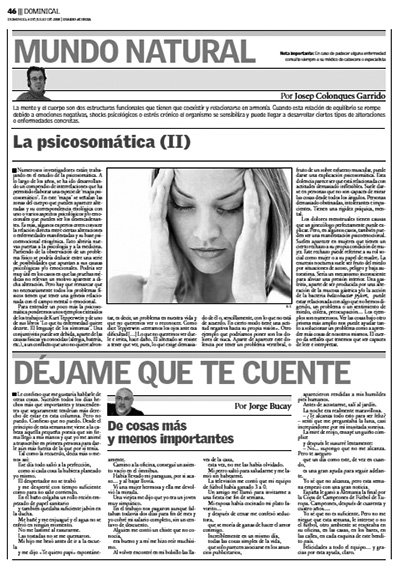 Artículo del Diario de Ibiza sobre las alteraciones psicosomáticas